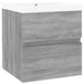 VidaXL Armoire de salle de bain avec lavabo intégré, bois traité, gris Sonoma