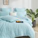 TRANKIELO® - Parure de lit en microfibre 135 x 200 cm - à carreaux bleu
