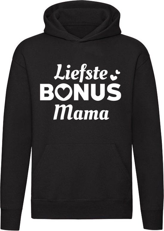 Sol's Liefste bonus mama - Unisex Hoodie - Zwart - Katoen
