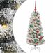 vidaXL Hinged Artificial Christmas Tree 150 LEDs Green and White 120 cm