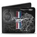 Buckle Down Wallet Mustang Tri-bar Stripe/Gt Motor Blueprint Portemonnee 2 kleppen, meerkleurig, één maat EU