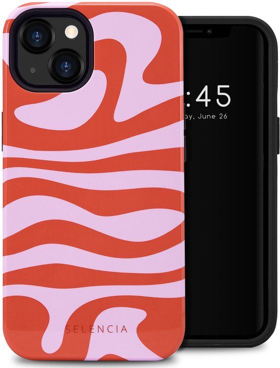 Selencia Hoesje - Geschikt voor Apple iPhone 13 - Backcover - Dream Swirl Pink