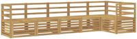 vidaXL - Bank loungeset - 6 zitplekken - Wit - Massief Acacia Hout