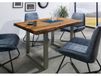 FREEFORM Table à manger 140x90 en bois de Sheesham sablé bois naturel pieds en U gris