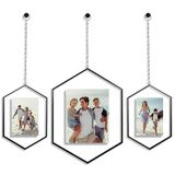 Americanflat Metalen zwevend frame met ketting - Set van 3