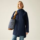 Regatta Brianka Lange Waterdichte Jas met Capuchon voor Dames - Blauw - Maat 42