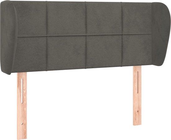 vidaXL Hoofdbord met randen 93x23x78/88 cm fluweel donkergrijs