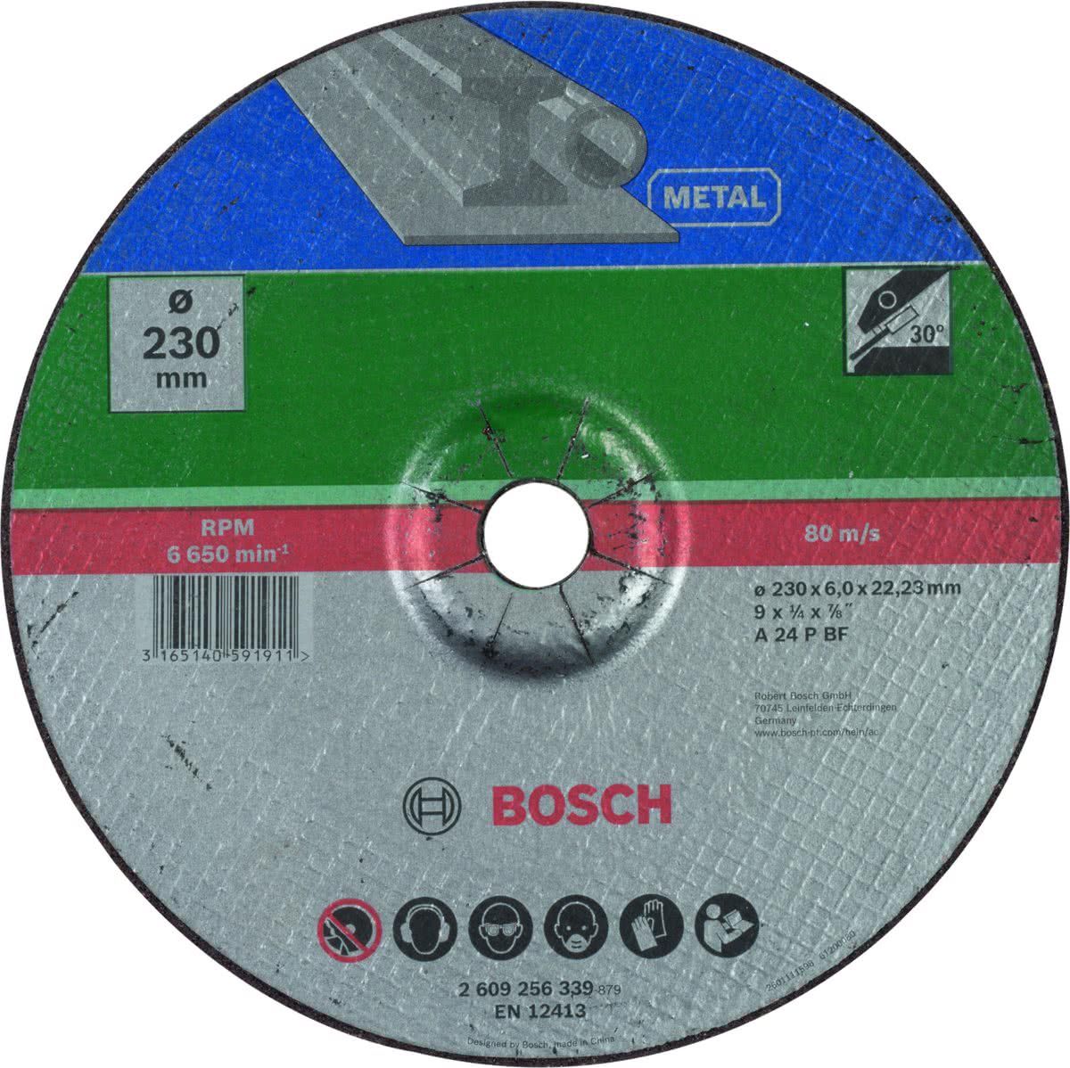 Bosch afbraamschijf - Voor metaal - 230 x 6 mm - gebogen