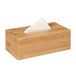 Relaxdays tissuehouder, bamboe, badkamer, kaptafel, box voor tissues & zakdoekjes, hervulbare tissuebox, natuur