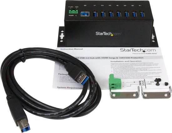 StarTech 7-Port USB 3.0 Hub - Black