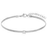 Lucardi - Dames Stainless steel fantasiearmband met zirkonia