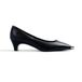 GIOSEPPO Black Salon Shoes with Metal Toe Piece, Padded Insole, and 4.5cm Sculptural Heel