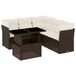 vidaXL Loungeset met kussens, polyrotan, bruin