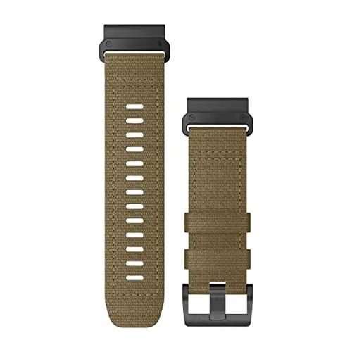 Garmin QuickFit 26 mm vervangende horlogeband, Coyote Tan nylon band (010-13010-11), bruin
