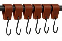 Brute Strength - Leren S-haak hangers - Cognac - 6 stuks