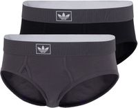 adidas Originals 2PK HIP BRIEF - Comfort Cotton Rib - Onderbroek Mannen - grijs/zwart