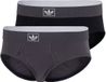 adidas Originals 2PK HIP BRIEF - Comfort Cotton Rib - Onderbroek Mannen - grijs/zwart