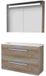 Basic-Line Premium 39 Badkamermeubelset - Ondiep - 100 x 39 cm - Met Grepen - 2 Lades - Acryl Wastafel - 1 Kraangat - Spiegelkast met LED Verlichting - Scotch Oak