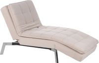 Beliani LOIRET Chaise Longue - Beige Velvet - Modern Design - 179 cm