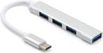 Allteq USB hub - 4 poorten - USB A female - Busgevoed - Zilver