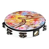 Remo World Percussion Lofprijzing Tambourijn 10" Dubbelrijig – Motief: aanrakende handen, Acousticon frame, Wit, 8 jingle-paren, Vast voorgestemd, Lichtgewicht – TA-9210-00-22
