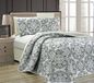 Linen Plus King/California King 3 st Omkeerbare Oversized Sprei Set Medaillon Print Licht Grijs Wit Zwart Nieuw