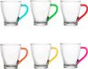 Glasmark KROSNO 220ml Set van 6 Glazen Mokken met Handvat Vaatwasserbestendig