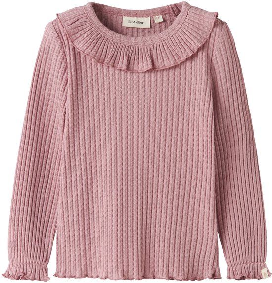 Lil' Atelier Top Biologisch katoen Lange mouw Ronde hals Effen Zephyr 122/128