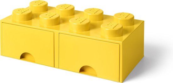 LEGO Opbergbox met 2 Lades Brick 8 - Geel
