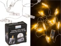 Out of the Blue lichtslinger - 1x - LED verlichte knijpertjes - warm wit - 160 cm - kerstkaarten ophangen
