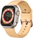 By Qubix - Soft siliconen bandje met gespsluiting - Donkergeel - Geschikt voor Apple Watch 44mm / 45mm / 46mm / 49mm