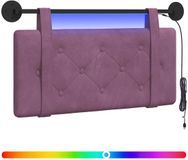 vidaXL Hangend hoofdbord Met LED-verlichting Paars Fluweel