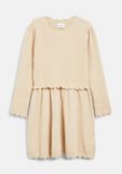 s.Oliver - Meisjes - Korte jurk met glittergaren - Lichtbeige - Maat 122