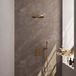 Brauer Gold Edition Thermostatische Regendoucheset Inbouw - Hoofddouche 30 cm - Gebogen Wandarm - 3 Weg - Handdouche Staaf - Doucheslang - Wandaansluitbocht - Geborsteld Goud