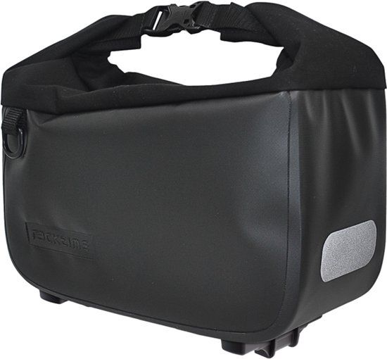 Racktime Yves 2.0 waterdichte enkele fietstas, polyester, zwart, 9L, rolsluiting, reflecterend