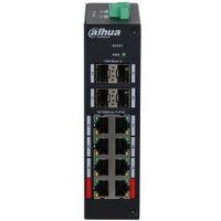 Dahua HS4412-8ET-96 - Switch - hardened - Managed - 8 x 10/100 (High PoE) + 4 x Gigabit SFP (uplink) - desktop, DIN-rail mountable - High PoE / PoE (96 W)