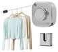 Elzusha - Ligne à linge rétractable 4m acier inoxydable fixation murale pour intérieur et extérieur
