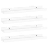 VidaXL Wandschappen 4 stuks Wit MDF 40x9x3 cm