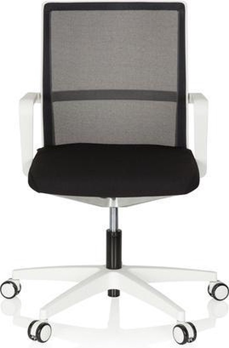HJH OFFICE Bureaustoel - Met Armleuning - Stof/Netstof - Wit/Zwart - Move-Tec 3D