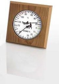Eliga Sauna Thermo/Hygrometer - Hout - Rechthoekig - Analoog