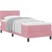 Lit simple Lit adulte Lit à ressorts avec matelas rose 80 x 200 cm velours
