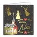 Vierkante Glanzend Goud Vierkante Kerstkaart, Beste Wensen, 15 x 15 cm