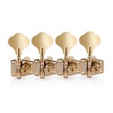 Gear4Music Guitarworks Basgitaar Stemmechaniek, 4-in-line, Goud