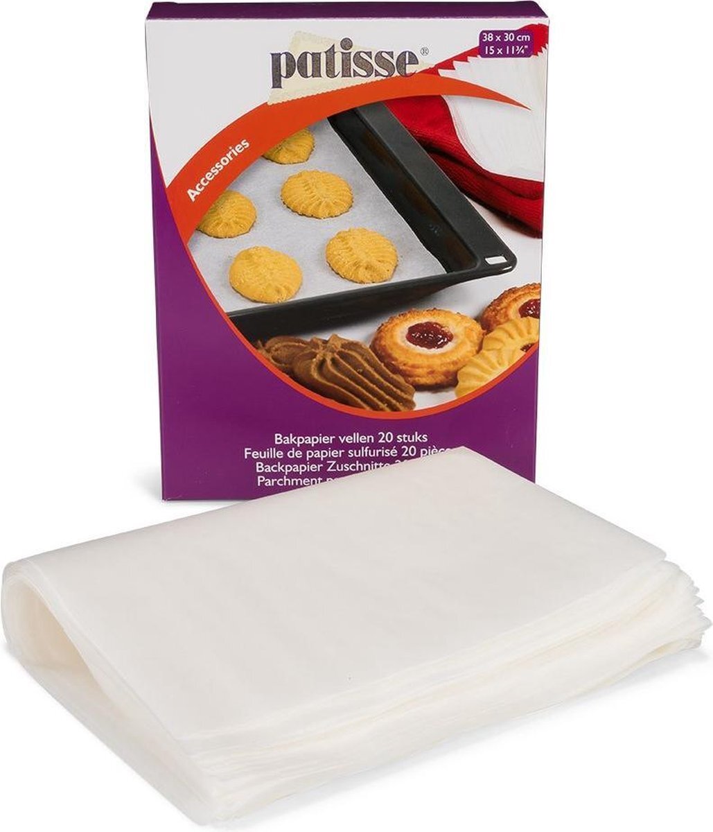 Patisse Bakpapier Vellen 38x30cm pk/20