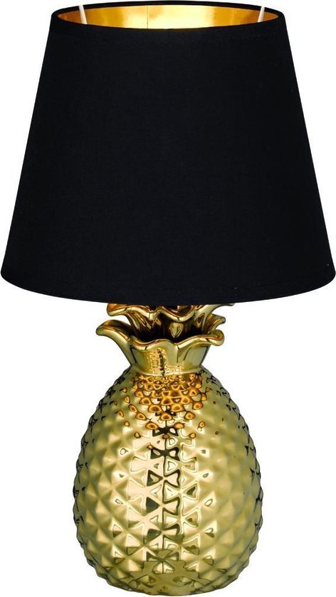 Trio Tafellamp Pineapple zwart / goud 35cm E14