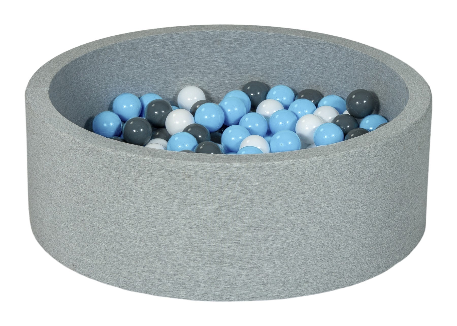 Viking Choice Ballenbad rond - lichtgrijs - 90x30 cm - met 200 wit, babyblauw en grijze ballen
