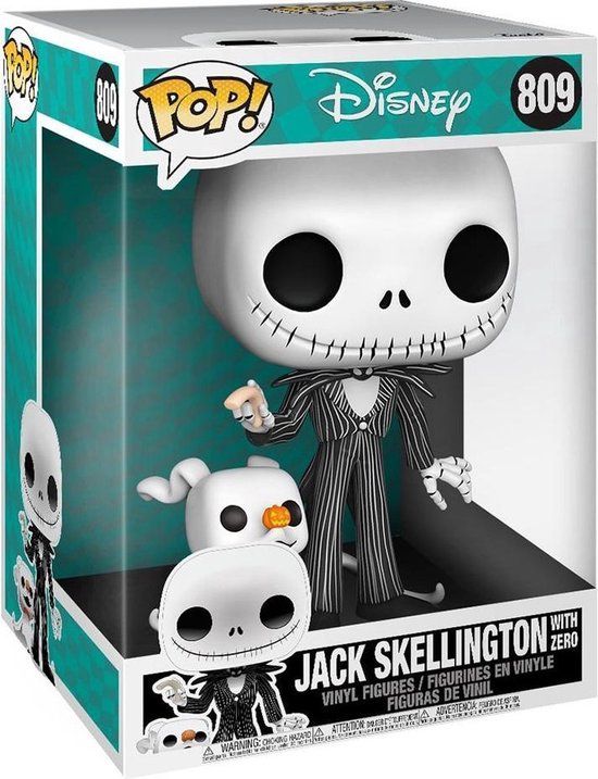 Funko Pop! Disney: Jumbo The Nightmare Before Christmas - Jack Skellington With Zero #809