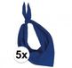 5x Mouchoir bandana bleu cobalt - foulards