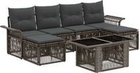 vidaXL Tuinbank Set 7-delig Grijs/Donkergrijs Polyrattan