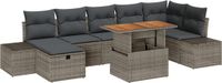 vidaXL Tuinbank Set 2-zits Grijs Polyrattan